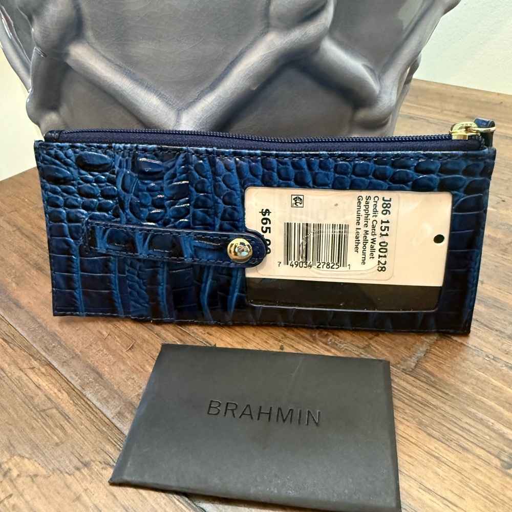 Brahmin Melbourne Credit Card Wallet Sapphire Blue